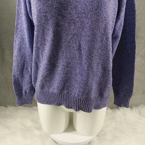 NWT KAREN SCOTT Fall Cozy Turtleneck Sweater MEDIUM(8-10)Lavender 100% Cotton - Picture 3 of 15